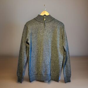 True Rock Men's 1/4 Zip  Knit Sweater Grey Long Sleeve Men's Size Large